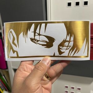 Attack on titan levi ackerman decal sticker brushed gold